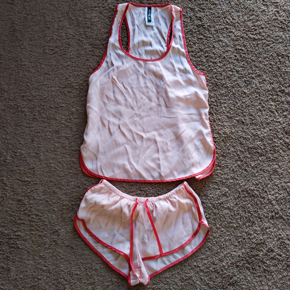 Pink Chiffon PJ Short Set